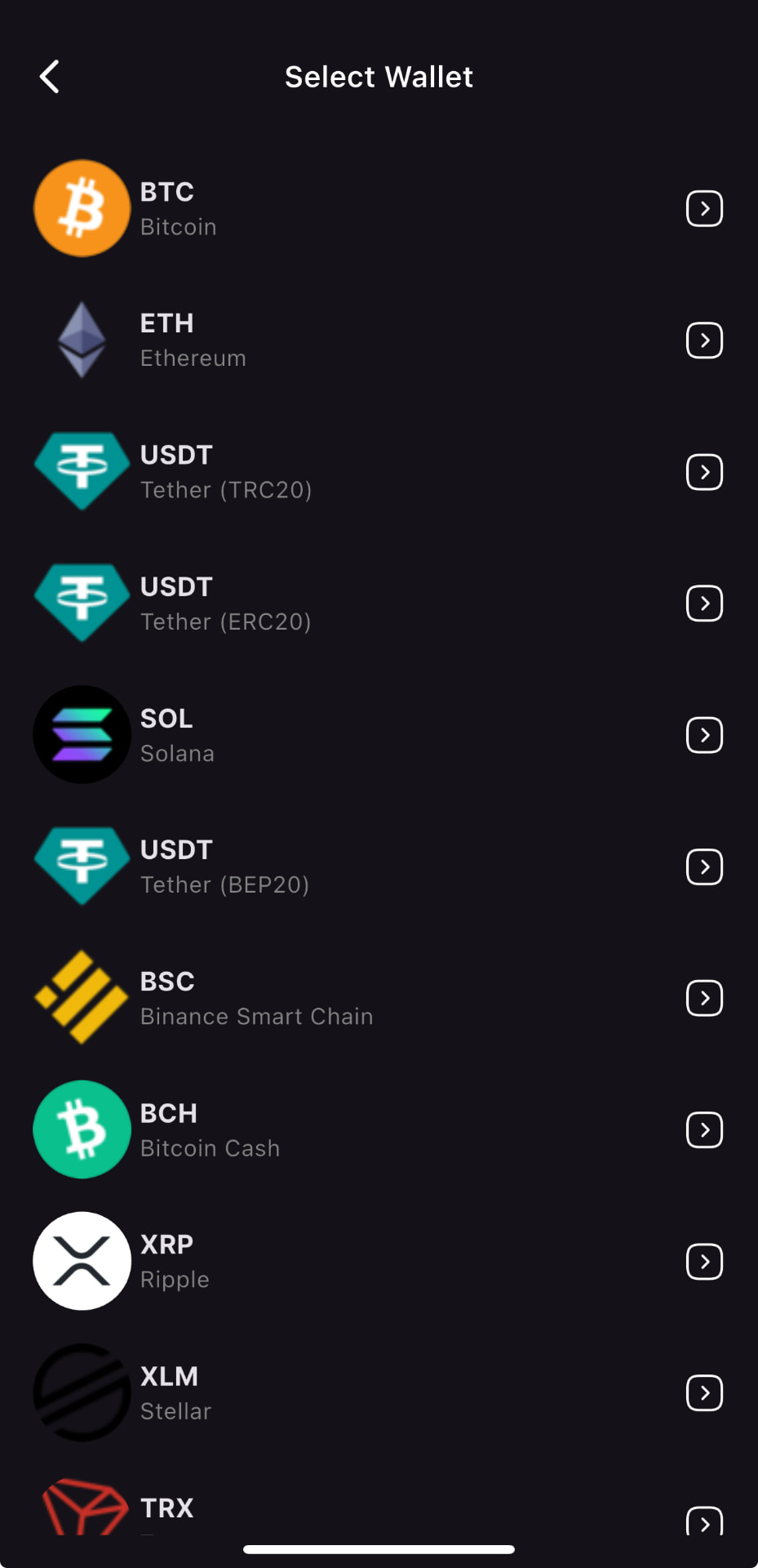 ResmanApp Supported Assets screen